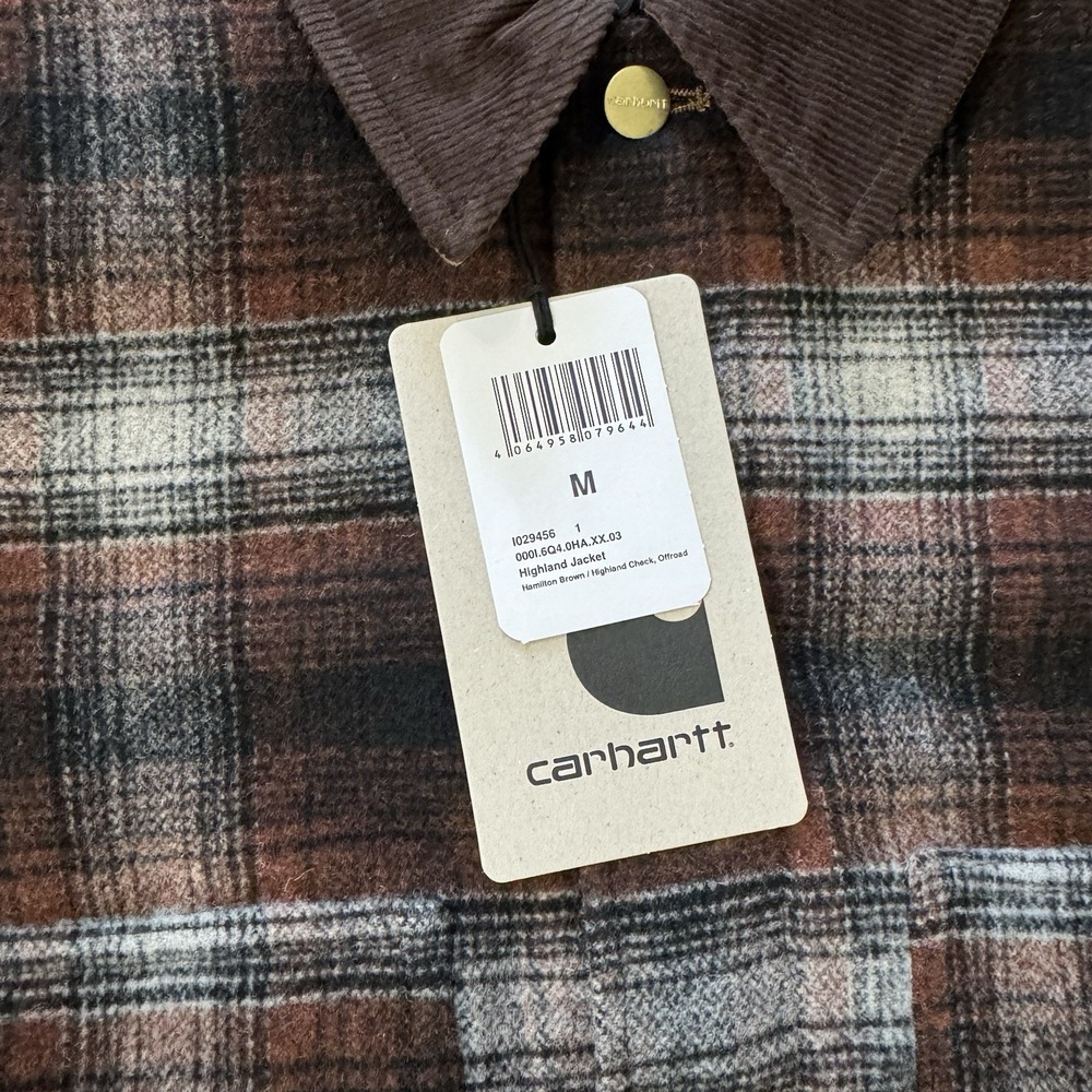 Carhartt‎ WIP Highland Jacket Work In Progress Tan Plaid Men's Sz M NWT - Picture 5 of 10